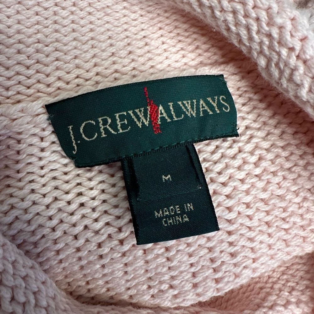 J.Crew Always Rollneck Sweater Pink Women’s Classic 100% Cotton Knit Pullover M - Picture 9 of 11
